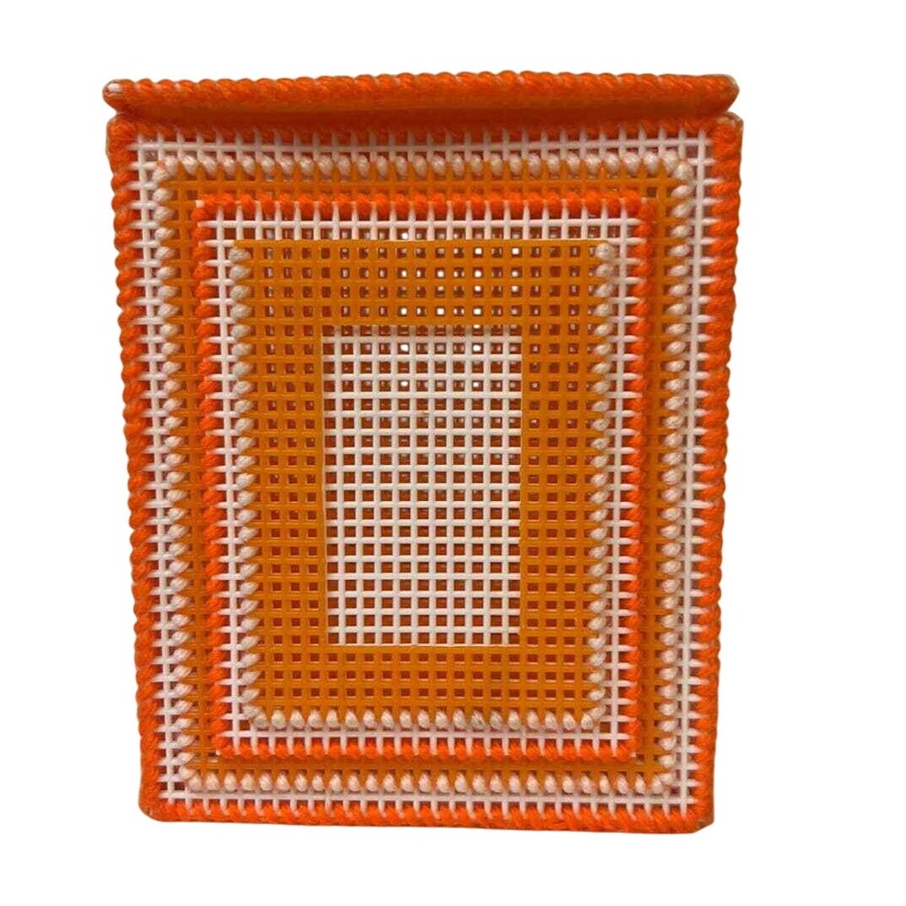 Tissue Holder Orange and White Homemade Craft Granny‎ Grandma Decor Tennessee